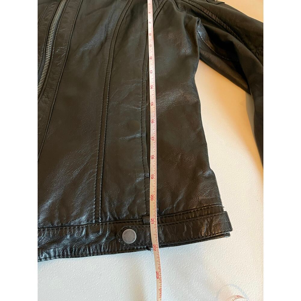 Mauritius Black Leather Jacket Medium Slim Fit NWT - Picture 9 of 13